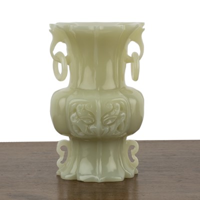 Lot 236 - Jade two handled vase Chinese, mid-20th...