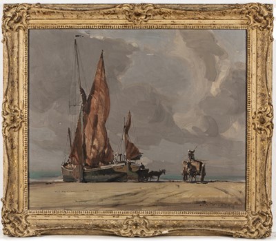 Lot 524 - Leslie Arthur Wilcox (1904-1982) 'On the Beach'...