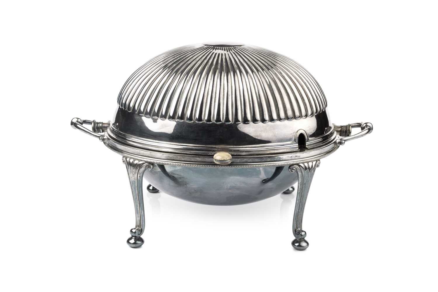 Lot 782 - A Victorian silver plated chafing or bacon...