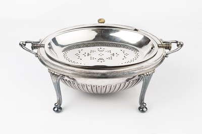 Lot 782 - A Victorian silver plated chafing or bacon...