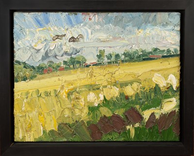 Lot 433 - George Rowlett (b.1941) Cornfields at Hull...