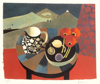 Lot 283 - Mary Fedden (1915-2012) Three Red Poppies,...