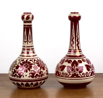 Lot 310 - Burmantofts pottery Matched pair of vases with...