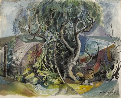 Lot 166 - Michael Ayrton (1921-1975) Landscape with Tree...