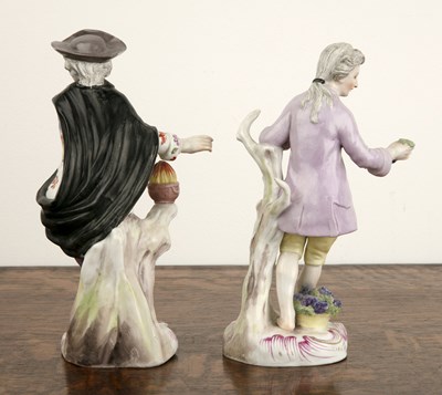 Lot 300 - Pair of Continental porcelain figures one of a...