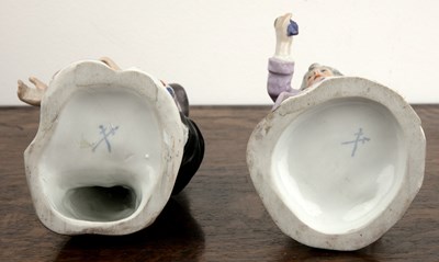 Lot 300 - Pair of Continental porcelain figures one of a...