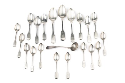 Lot 787 - A set of twelve early Victorian Irish silver...