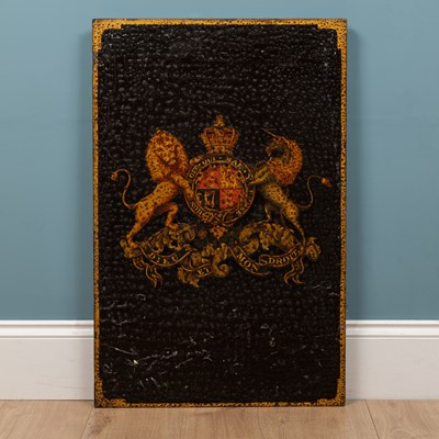 Lot 274 - An antique stagecoach armorial panel