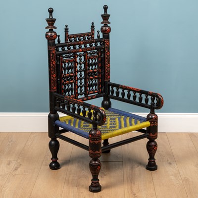 Lot 503 - A late 19th century Anglo-Indian low armchair