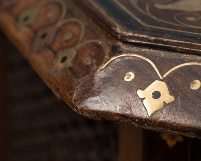 Lot 402 - A late 19th century style Anglo-Indian octagonal folding coffee table