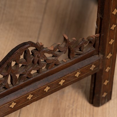 Lot 402 - A late 19th century style Anglo-Indian octagonal folding coffee table