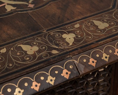 Lot 402 - A late 19th century style Anglo-Indian octagonal folding coffee table