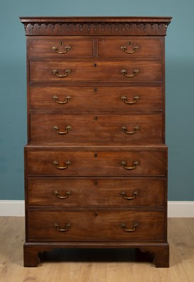 Lot 201 - A George III mahogany chest on chest