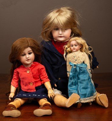 Lot 165 - Three bisque headed dolls