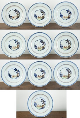 Lot 33 - Set of ten porcelain plates Chinese, Qianlong...