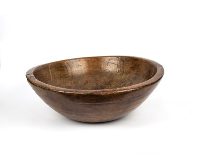 Lot 224 - A large antique turned fruit wood bowl 54cm...