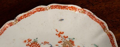 Lot 33 - A Chelsea Derby plate; together with a Bow porcelain oval plate