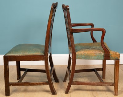Lot 498 - Six Georgian-style mahogany dining chairs