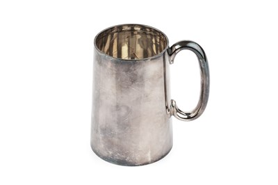 Lot 796 - A silver pint mug, of slightly tapered form,...