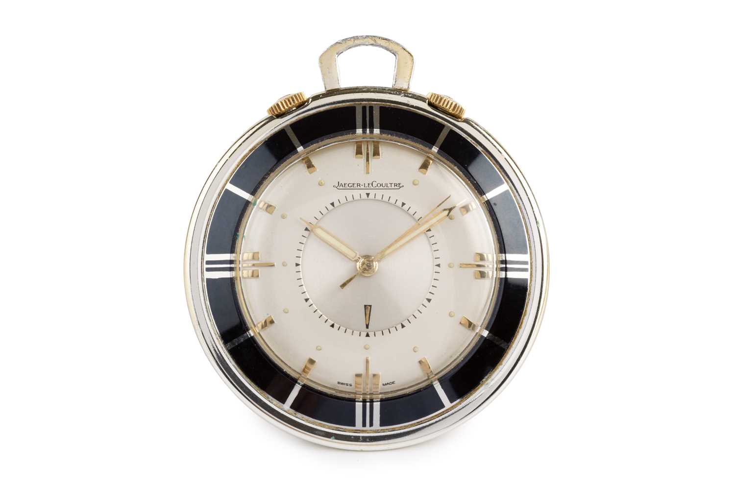 Lot 186 A travel alarm clock by Jaeger LeCoultre