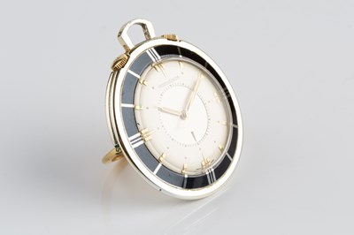 Lot 186 - A travel alarm clock by Jaeger-LeCoultre, the...