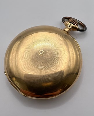 Lot 209 - A hunter pocket watch, the white enamel dial...