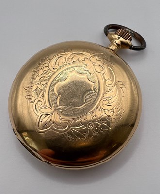 Lot 209 - A hunter pocket watch, the white enamel dial...