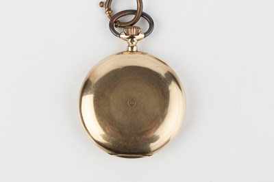 Lot 209 - A hunter pocket watch, the white enamel dial...