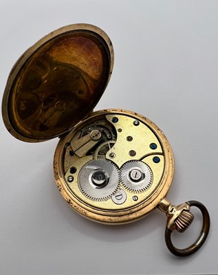 Lot 209 - A hunter pocket watch, the white enamel dial...