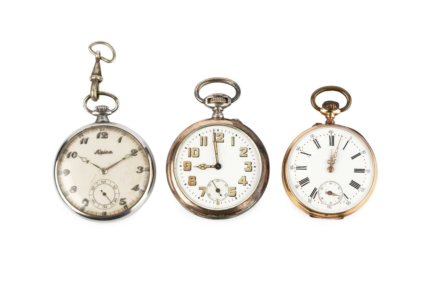 Lot 275 - An open face pocket watch, the white enamel...