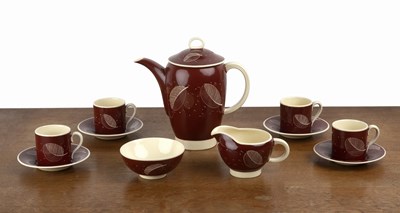 Lot 283 - Susie Cooper (1902-1995) coffee set with leaf...