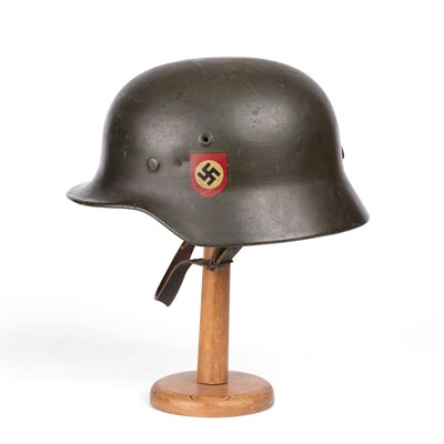 Lot 160 - A German World War II SS helmet stamped '22163'...