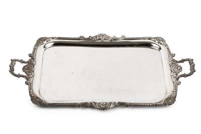 Lot 791 - A George III silver twin handled tray, of...