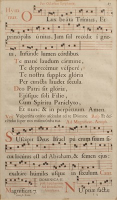 Lot 542 - A 17th century antiphonal leaf printed with...