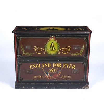 Lot 451 - A painted pine naval chest