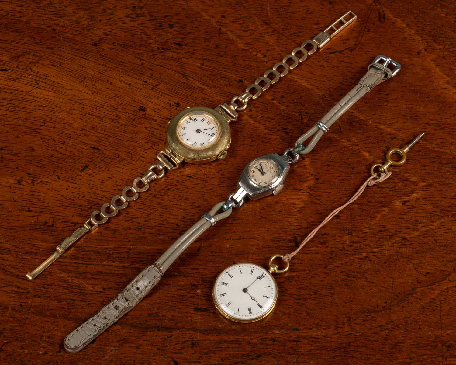 Lot 61 - Two wristwatches, one Longines; and one fob watch