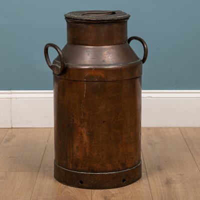 Lot 1093 - A 19th century copper milk churn