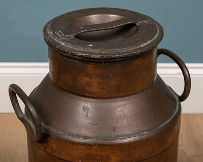 Lot 1093 - A 19th century copper milk churn