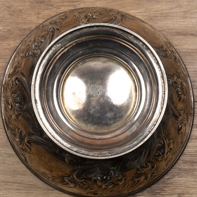 Lot 386 - Large Victorian silver pedestal bowl repousse...
