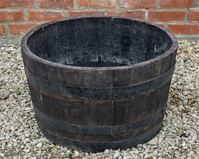 Lot 1185 - A coopered barrel planter