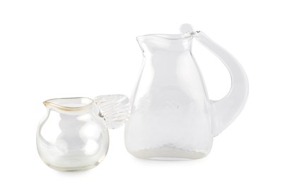 Lot 722 - Steven Newell (b.1948) Two jugs clear glass...