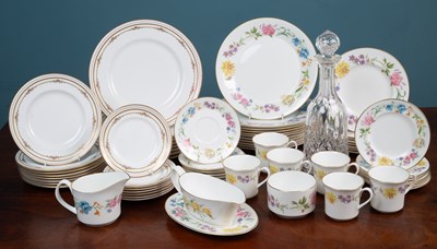 Lot 641 - A Royal Worcester Kentmere part dinner and tea service; a Waterford decanter; and a Royal Worcester part dinner service