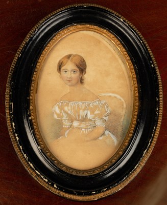 Lot 509 - A watercolour portrait miniature painting on paper