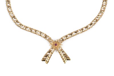 Lot 6 - A 9ct gold collar necklace, designed as a...