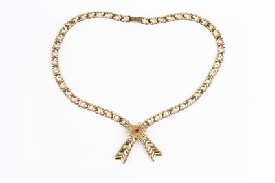 Lot 6 - A 9ct gold collar necklace, designed as a...