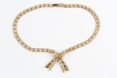 Lot 6 - A 9ct gold collar necklace, designed as a...