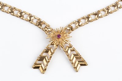 Lot 6 - A 9ct gold collar necklace, designed as a...