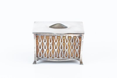 Lot 662 - Levi & Salaman Arts and Crafts silver casket,...