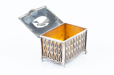Lot 662 - Levi & Salaman Arts and Crafts silver casket,...