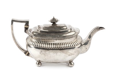 Lot 813 - A George III silver teapot, of rounded...